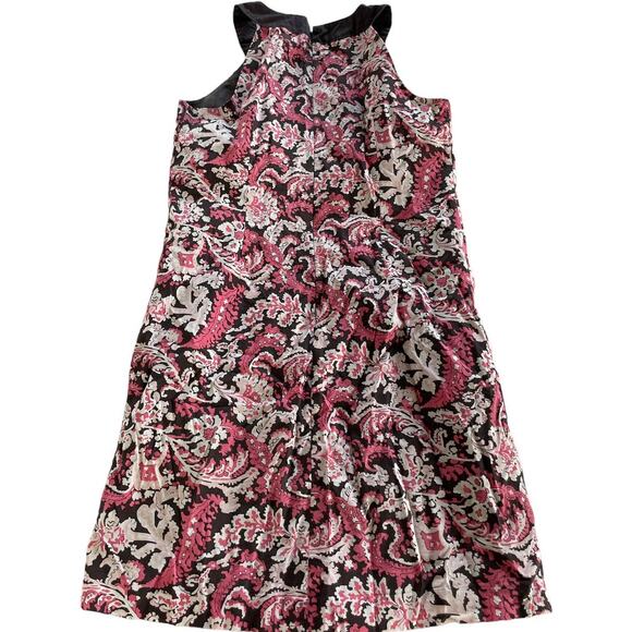 Ann Taylor LOFT Dress Womens 4 Pink White Floral Halter Beaded Mini Cotton - Picture 2 of 6
